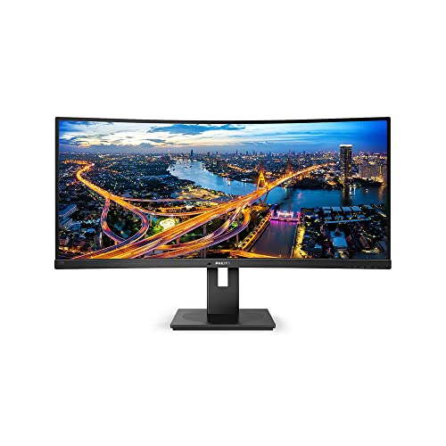 Philips 346B1C - 34 Zoll WQHD Curved USB-C Docking Monitor, höhenverstellbar (3440x1440, 100 Hz, HDMI, DisplayPort, USB-C, RJ45, USB Hub) schwarz von Philips Monitors