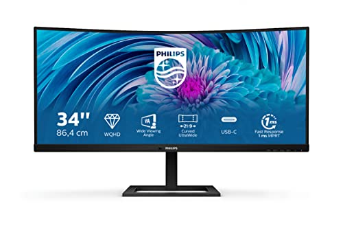 Philips 346E2CUAE - 34 Zoll WQHD Curved USB-C Docking Monitor (3440x1440, 75 Hz, HDMI, DisplayPort, USB-C) schwarz von Philips Monitors