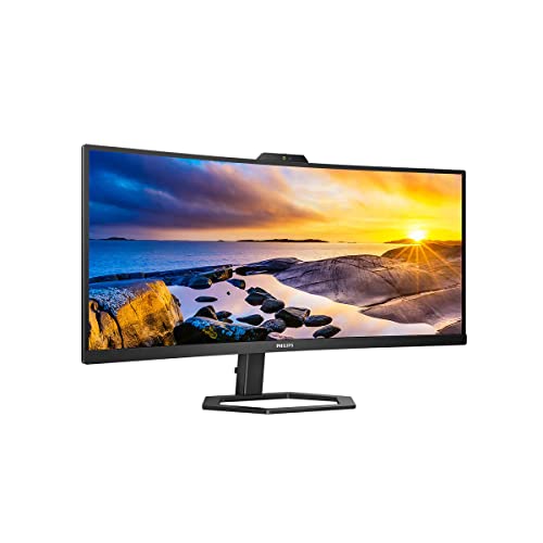 Philips 34E1C5600HE - 34 Zoll WQHD Curved Monitor, Webcam, höhenverstellbar (3440x1440, 100Hz, HDMI, DisplayPort, USB-C, USB Hub) schwarz von Philips Monitors