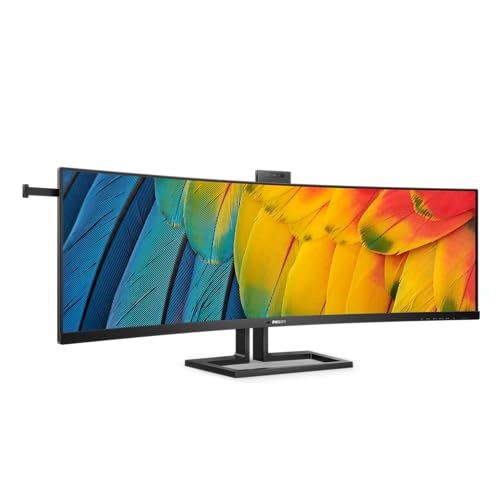 Philips 45B1U6900CH - 45 Zoll DQHD Curved Monitor, 5 Webcam, Adaptive Sync, höhenverstellbar (5120x1440, 75 Hz, HDMI, DisplayPort, USB-C (100W PD), RJ45, USB Hub) schwarz von Philips Monitors