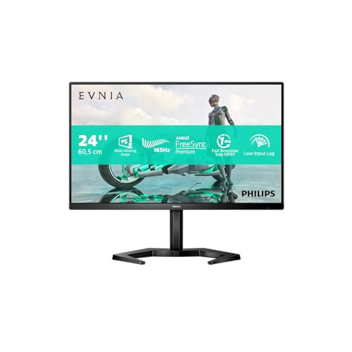 Philips Evnia 24M1N3200ZS - 24 Zoll FHD Gaming Monitor, 165 Hz, 1 ms MPRT, FreeSync Prem., G-Sync comp. (1920x1080, HDMI, DisplayPort) schwarz von Philips Monitors