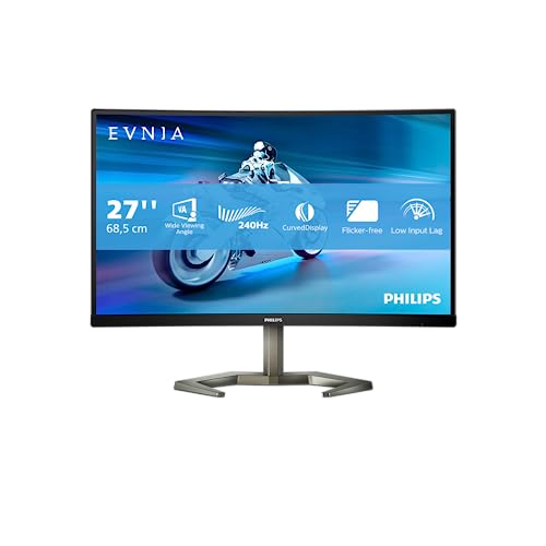 Philips Evnia 27M1C5200W - 27 Zoll FHD Curved Gaming Monitor, 240 Hz, 1 ms GtG, FreeSync Premium (1920x1080, HDMI, DisplayPort) grau von Philips Monitors