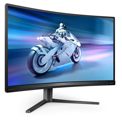 Philips Evnia 27M2C5500W - 27 Zoll QHD Curved Gaming Monitor, 240 Hz, HDR400, 1 ms GtG, FreeSync Premium Pro (2560x1440, HDMI, DisplayPort, USB Hub) dunkelgrau von Philips Monitors