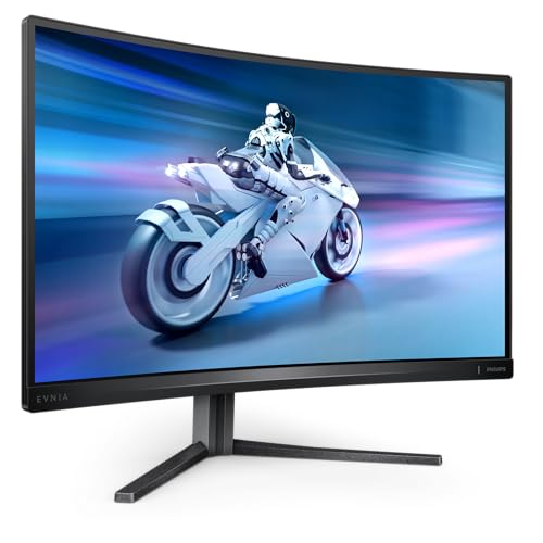 PHILIPS Evnia 27M2C5500W - 27 Zoll QHD Curved Gaming Monitor, 240 Hz, HDR400, 1 ms GtG, FreeSync Premium Pro (2560x1440, HDMI, DisplayPort, USB Hub) dunkelgrau von PHILIPS