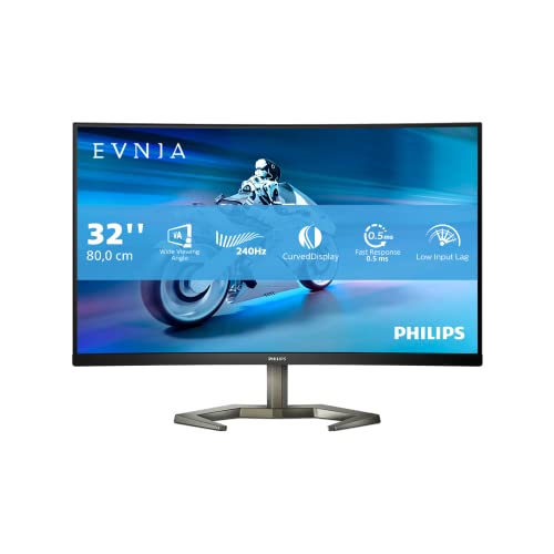 Philips Evnia 32M1C5200W - 32 Zoll Full HD Gaming Monitor, 240 Hz, 1 ms GtG, FreeSync Premium (1920x1080, HDMI, DisplayPort) dunkelgrau von Philips Monitors