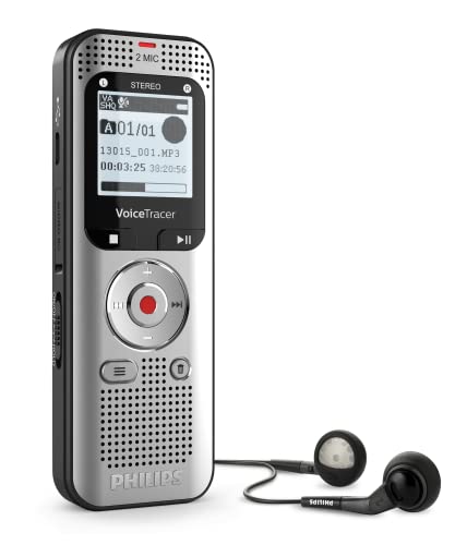 Philips VoiceTracer DVT2015 Diktiergerät, Aufnahmegerät, MP3, Stereo mit Sembly AI zur Spracherkennung für mehrere Sprecher, Automatische Erstellung von Zusammenfassungen, Besprechungsprotokollen von Philips Speech