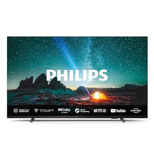 Philips 75PUS7609 4K LED Smart TV - 75-Zoll Display mit Pixel-präziser Ultra HD, Titan OS Plattform und Dolby Atmos-Klang - Funktioniert mit Alexa und Google Sprachassistent – Anthrazitgrau von Philips