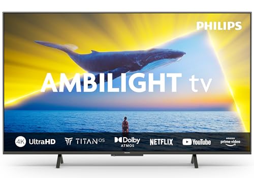 Philips Ambilight 43PUS8109 4K LED Smart TV - 43-Zoll Display mit Pixel-präziser Ultra HD, Titan OS Plattform und Dolby Atmos, Funktioniert mit Alexa und Google Sprachassistent - Satiniertes Chrom Philips Ambilight 43PUS8109 4K LED Smart TV - 43-Zoll Display mit Pixel-präziser Ultra HD, Titan OS Plattform und Dolby Atmos, Funktioniert mit Alexa und Google Sprachassistent - Satiniertes Chrom von Philips