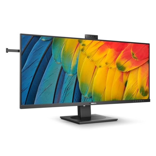 Philips 40B1U5601H - 40 Zoll WQHD Monitor, 5 MP Webcam, höhenverstellbar, Lautsprecher (3440x1440, 100 Hz, HDMI, DisplayPort, USB-C, RJ45, USB Hub) schwarz von Philips Monitors