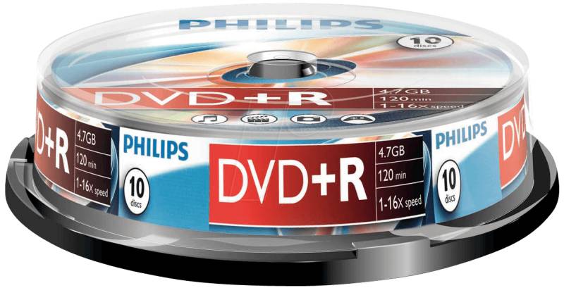 PHI DR4S6B10F/00 - Philips DVD+R 4.7 GB, 16x Speed, Spindel 10 von Philips