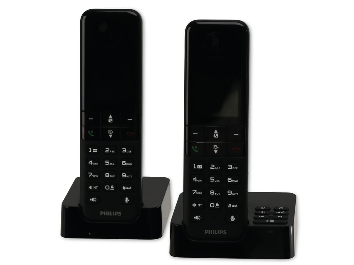 PHILIPS DECT-Telefon D4752B, 2 Mobilteile von Philips
