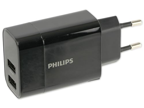 PHILIPS DLP2620/12 - Ladegerät mit 2 USB-A Ladeports - 17W - Schwarz PHILIPS DLP2620/12 - Ladegerät mit 2 USB-A Ladeports - 17W - Schwarz von Philips