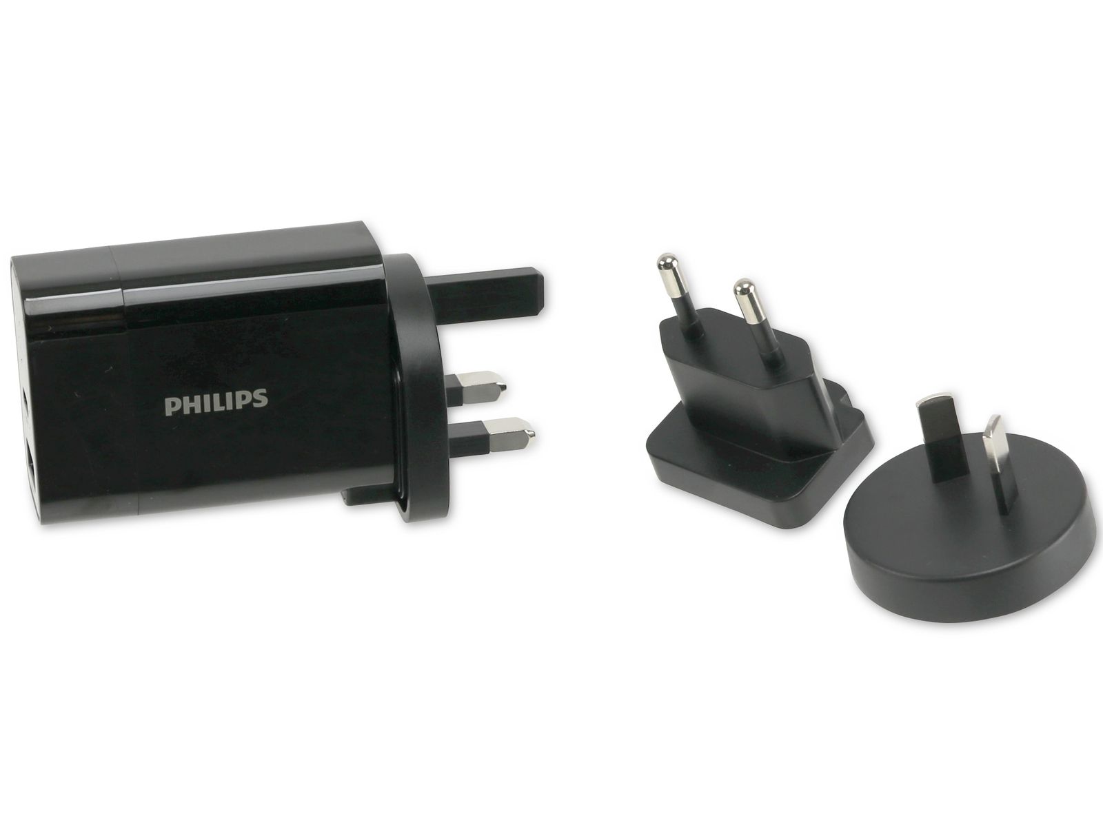 PHILIPS USB-Reiselader 2-fach, 30W, 4 tauschbare Stecker für EU, US, AU, UK von Philips