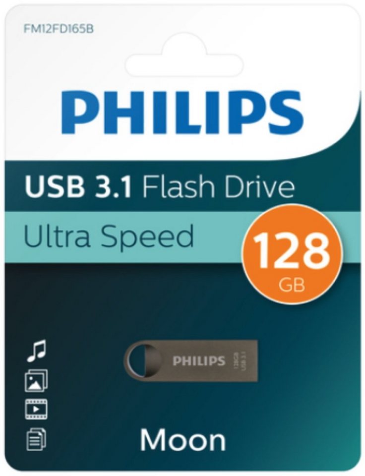 Philips 128GB Speicherstick Moon Aluminium grau USB 3.1 USB-Stick von Philips