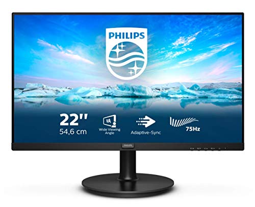 Philips 222V8LA - 22 Zoll FHD Monitor, AdaptiveSync (1920x1080, 75 Hz, VGA, HDMI, DisplayPort) schwarz von Philips