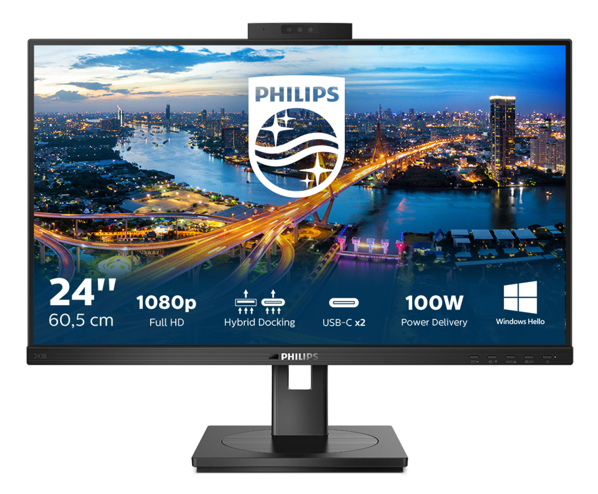 Philips 243B1JH Office Monitor - Höhenverstellung, Webcam, USB-C von Philips