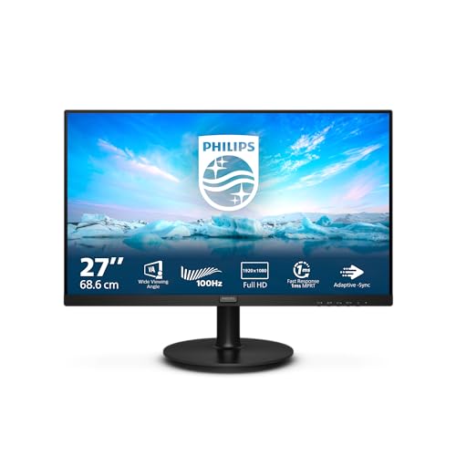 Philips 271V8LAB - 27 Zoll Full HD Monitor, eingeb. Lautsprecher, Flimmerfrei (1920x1080, 100 Hz, VGA, HDMI) schwarz von Philips