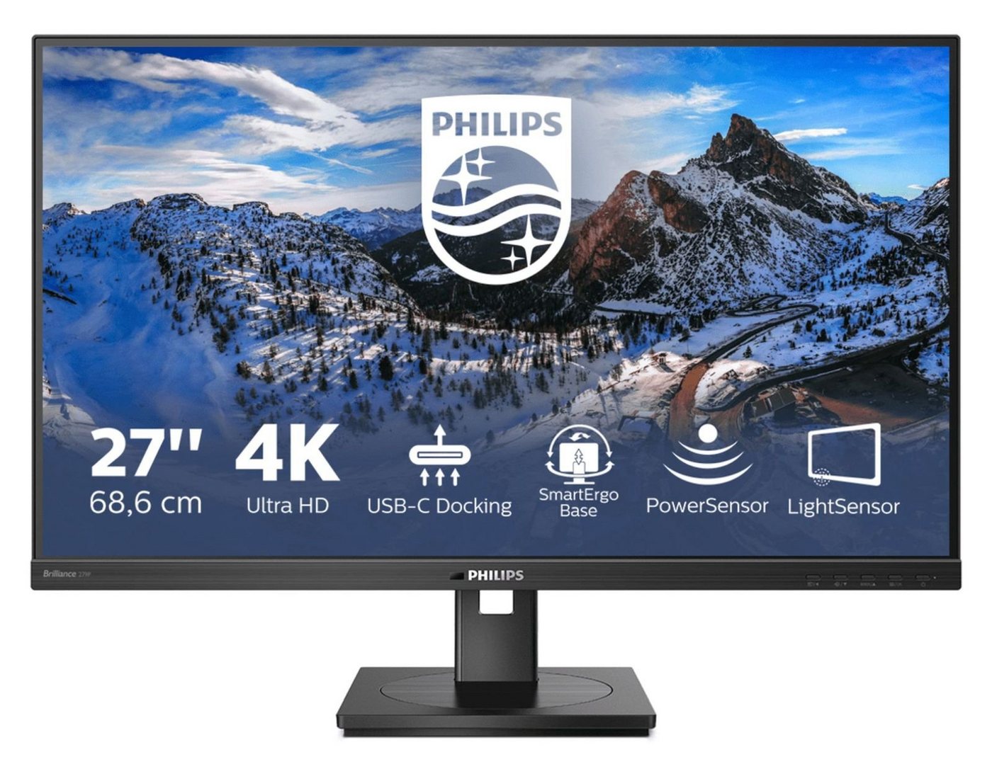 Philips 279P1 27IN 68.58CM IPS TFT-Monitor (3840 x 2160 px, 4K Ultra HD, 4 ms Reaktionszeit, 60 Hz, IPS, Lautsprecher, HDCP, Pivot, Höhenverstellbar) von Philips