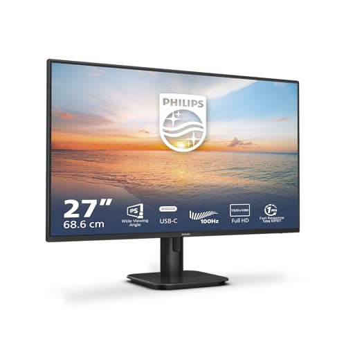 Philips 27E1N1300A - 27 Zoll Full HD Monitor, Lautsprecher (1920x1080, 100 Hz, HDMI, USB-C (65W Power Delivery), USB Hub) schwarz von Philips Monitors