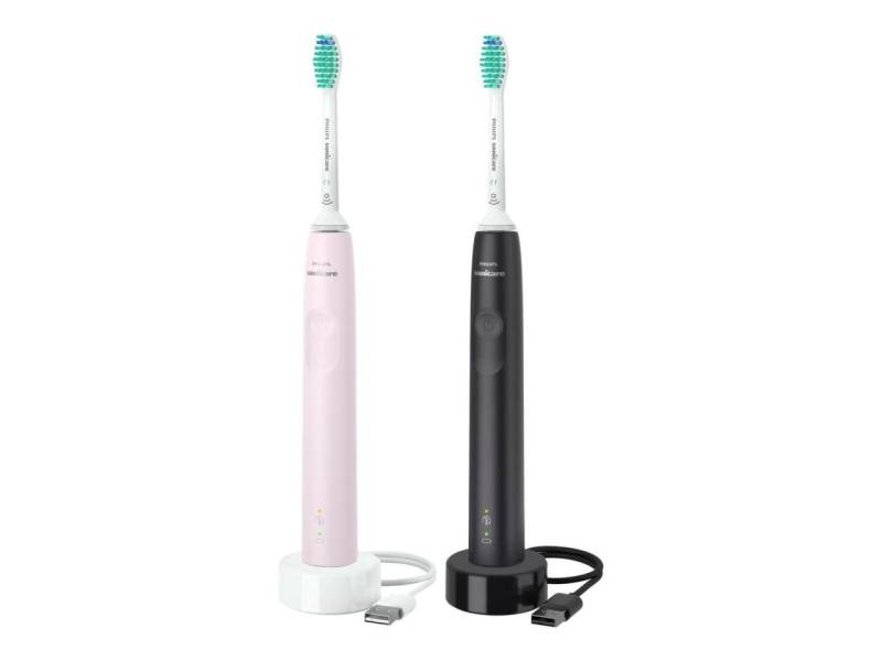 Philips 3100 Series HX3675 Zahnbürstenset - Black/Sugar Rose von Philips