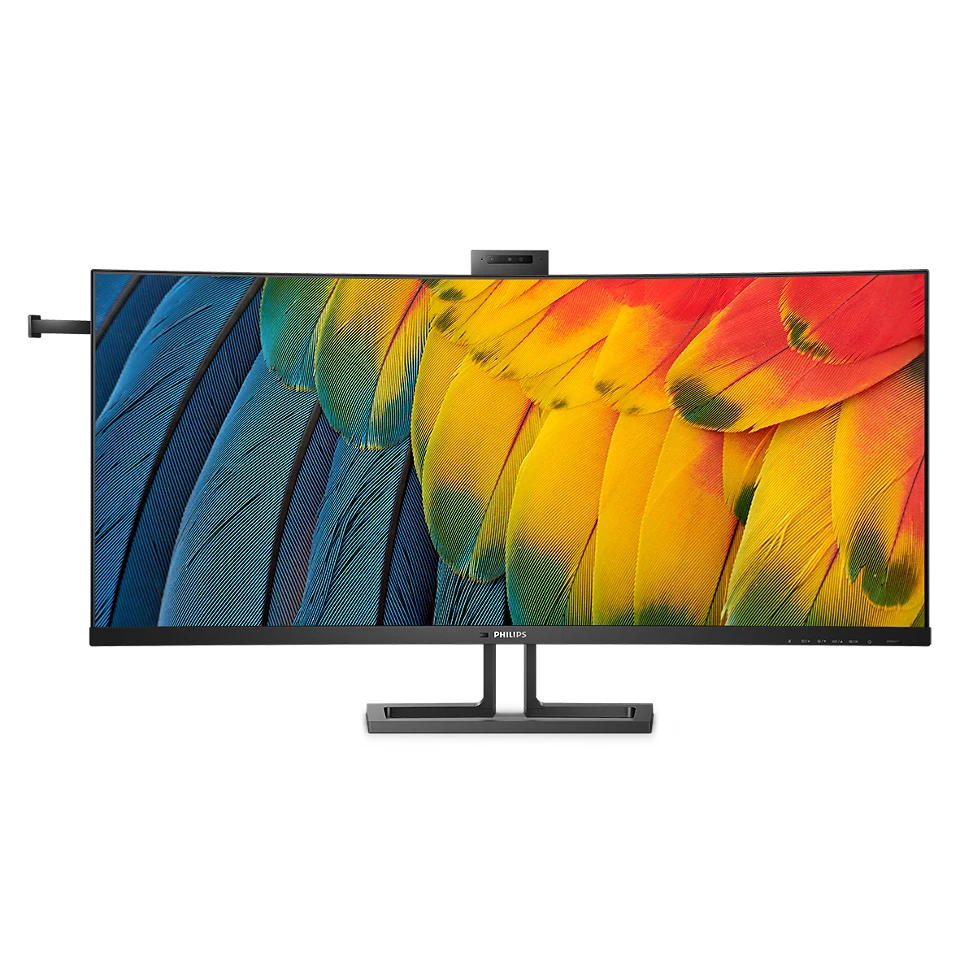 Philips 40B1U6903CH 40 Zoll Wide UHD Curved Monitor, 5 MP Webcam, höhenverstellbar, Lautsprecher (5120x2160, 75 Hz, HDMI, DisplayPort (in/Out), Thun von Philips
