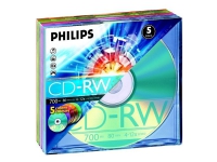Philips - 5 x CD-RW - 700 MB (80 min) 4x - 12x - dünne CD-Box von Philips
