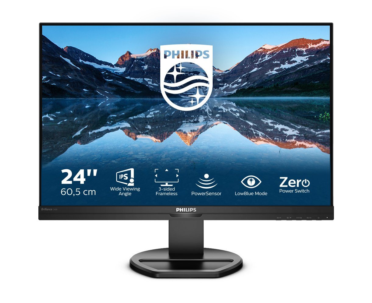 Philips 61,1cm (24,1) 240B9 16:10 DVI+HDMI+DP IPS TFT-Monitor (1920 x 1200 px, WUXGA, 4 ms Reaktionszeit, 75 Hz, IPS, Lautsprecher, HDCP, Pivot, Höhenverstellbar) von Philips