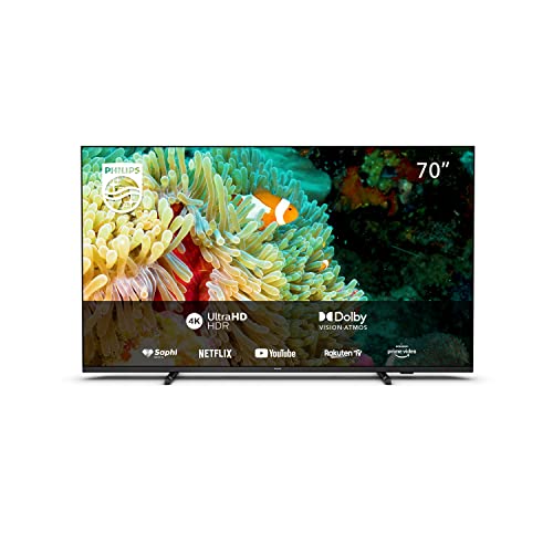 Philips 70PUS7607/12 177 (70 Zoll) Fernseher (4K UHD, HDR10+ Kompatibel, 60 Hz, Dolby Vision & Atmos, Smart TV (Works with Google Assistant), Triple Tuner, Mattschwarz) von Philips