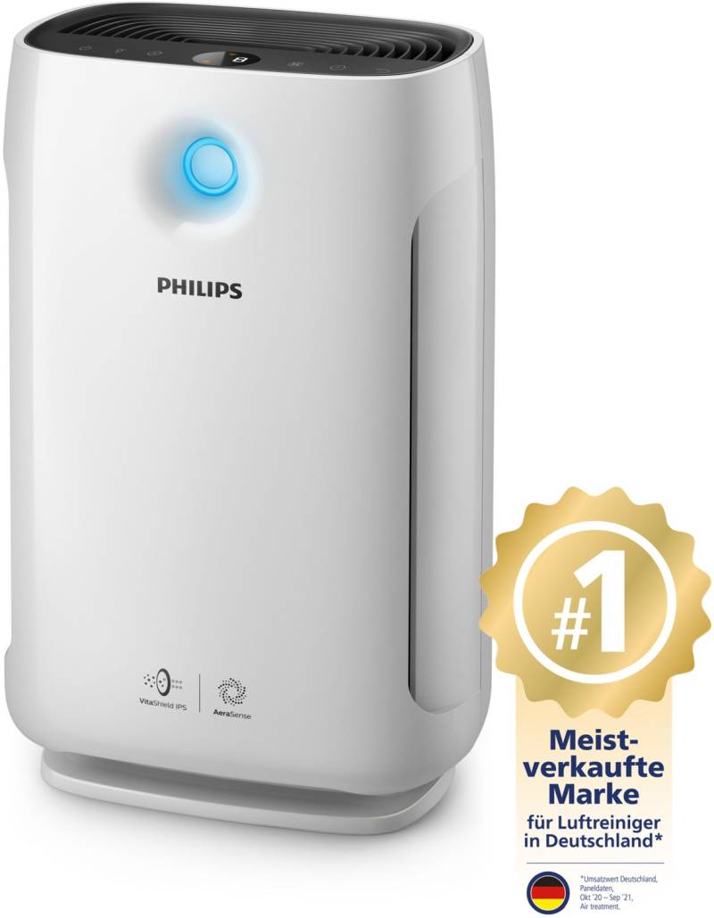 Philips AC2889/10 Raumluftreiniger bis zu 79m², 333m³/h, APP-Steuerung weiß/schwarz von Philips