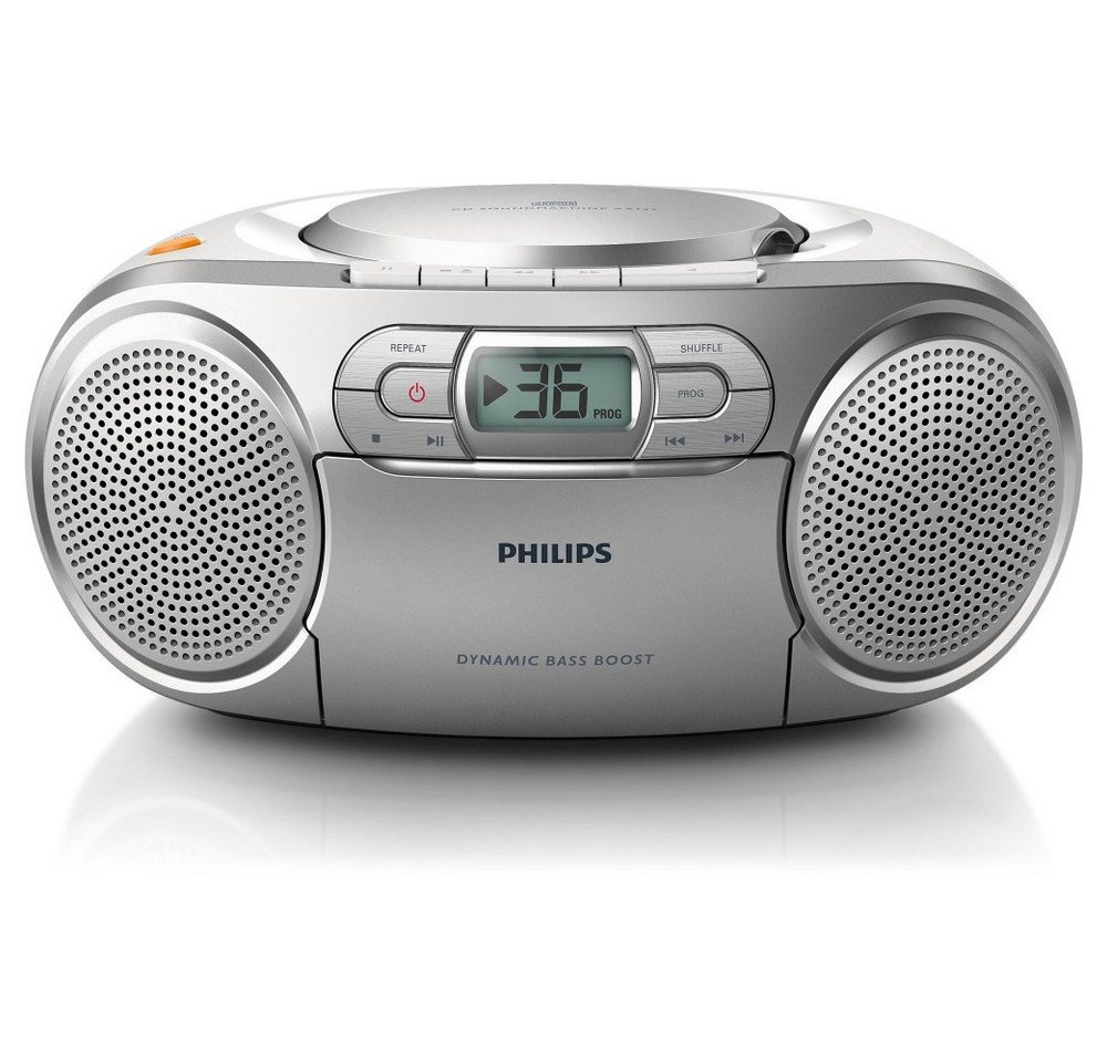 Philips AZ127 silber Radiorekorder mit CD-Spieler und Kassettendeck CD-Radiorecorder Philips AZ127 silber Radiorekorder mit CD-Spieler und Kassettendeck CD-Radiorecorder von Philips