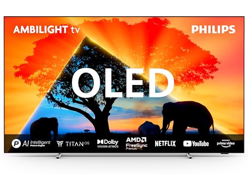 Philips Ambilight 55OLED759 4K OLED Smart TV - 55-Zoll Display mit P5 AI Perfect Picture Ultra HD, Titan OS, Dolby Vision und Dolby Atmos, Funktioniert mit Alexa und Google Sprachassistent Philips Ambilight 55OLED759 4K OLED Smart TV - 55-Zoll Display mit P5 AI Perfect Picture Ultra HD, Titan OS, Dolby Vision und Dolby Atmos, Funktioniert mit Alexa und Google Sprachassistent von Philips