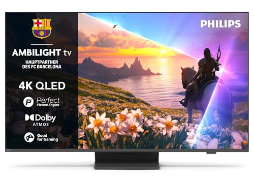 Philips Ambilight 55PUS8600 4K QLED Smart TV - 55 Zoll Display mit P5 Perfect Picture Engine Ultra HD, Titan OS, Dolby Vision und Dolby Atmos Sound Philips Ambilight 55PUS8600 4K QLED Smart TV - 55 Zoll Display mit P5 Perfect Picture Engine Ultra HD, Titan OS, Dolby Vision und Dolby Atmos Sound von Philips