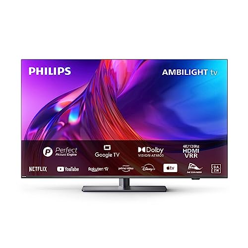 Philips Ambilight TV | 55PUS8808/12 | 139 cm (55 Zoll) 4K UHD LED Fernseher | 120 Hz | HDR | Dolby Vision | Google TV | VRR | WiFi | Bluetooth | DTS:X | Sprachsteuerung | Anthrazitfarbener Rahmen von Philips