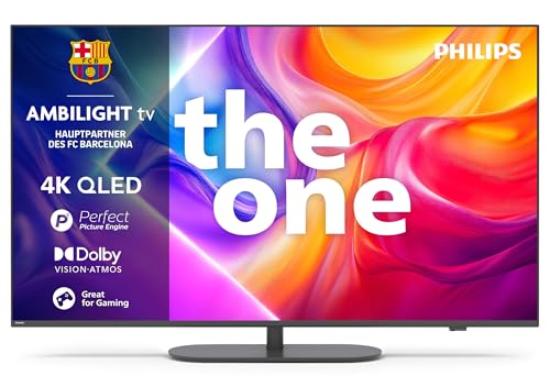 Philips Ambilight 'The One' 50PUS9000 4K QLED Smart TV - 50 Zoll Display mit P5 Perfect Picture Engine Ultra HD, Titan OS, Dolby Vision und Dolby Atmos Sound von Philips