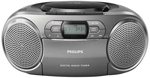 Philips Audio CD-Radio mit Dab+-Kassette (Dynamic Bass Boost) Silber, AZB600/12 von Philips