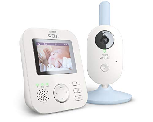 Philips Avent Baby Monitor SCD835/26 Video-Monitor für Babys, 300 m, FHSS Blau, Weiß, digital, 50 m, FHSS, 2,4 GHz von Philips