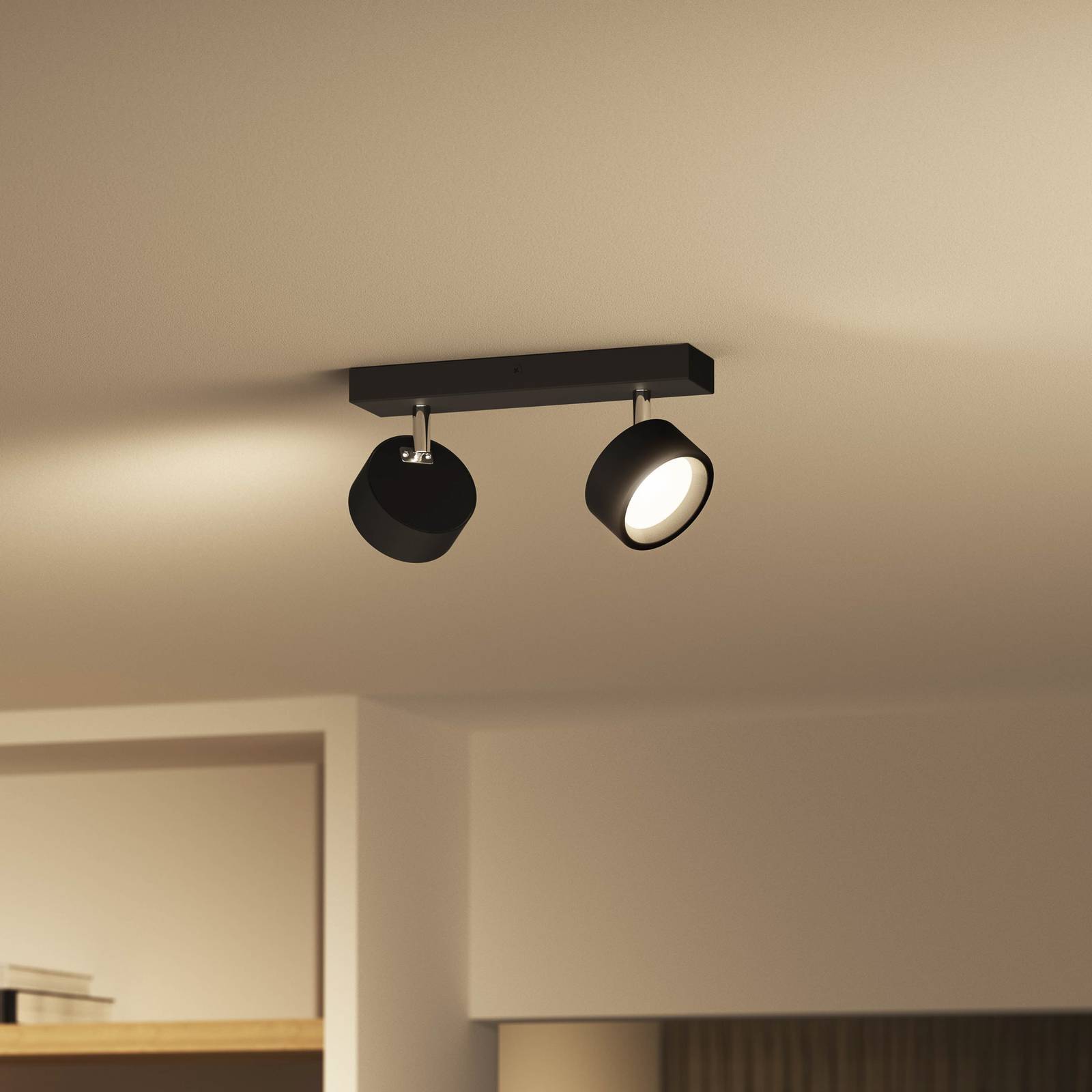 Philips Bracia LED-Deckenspot zweiflammig, schwarz Philips Bracia LED-Deckenspot zweiflammig, schwarz von Philips