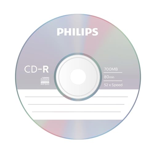 Philips CD-R Rohlinge (700 MB Data/ 80 Minuten, 52x High Speed Aufnahme, 10er Jewel Case) von Philips