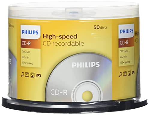 Philips CD-R Rohlinge (700 MB Data/ 80 Minuten, 52x High Speed Aufnahme, 50er Spindel) von Philips