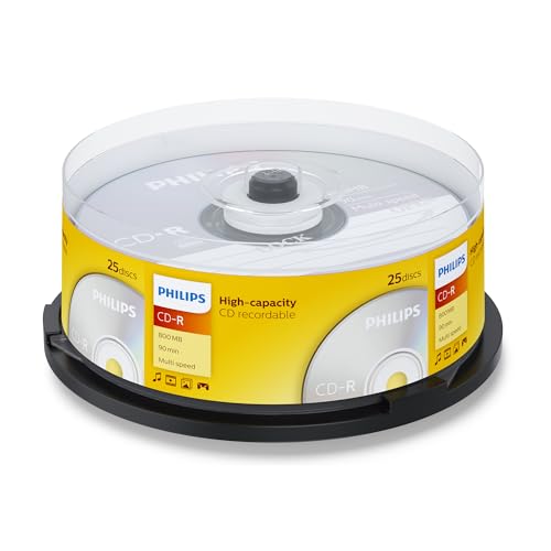 Philips CD-R Rohlinge High-Capacity (800 MB / 90 Minuten, Multi Speed, 25er Spindel) von Philips