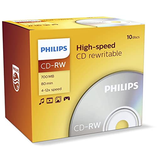 Philips CD-RW CD Rohlinge 700MB 4x-12x (10 Stück) von Philips