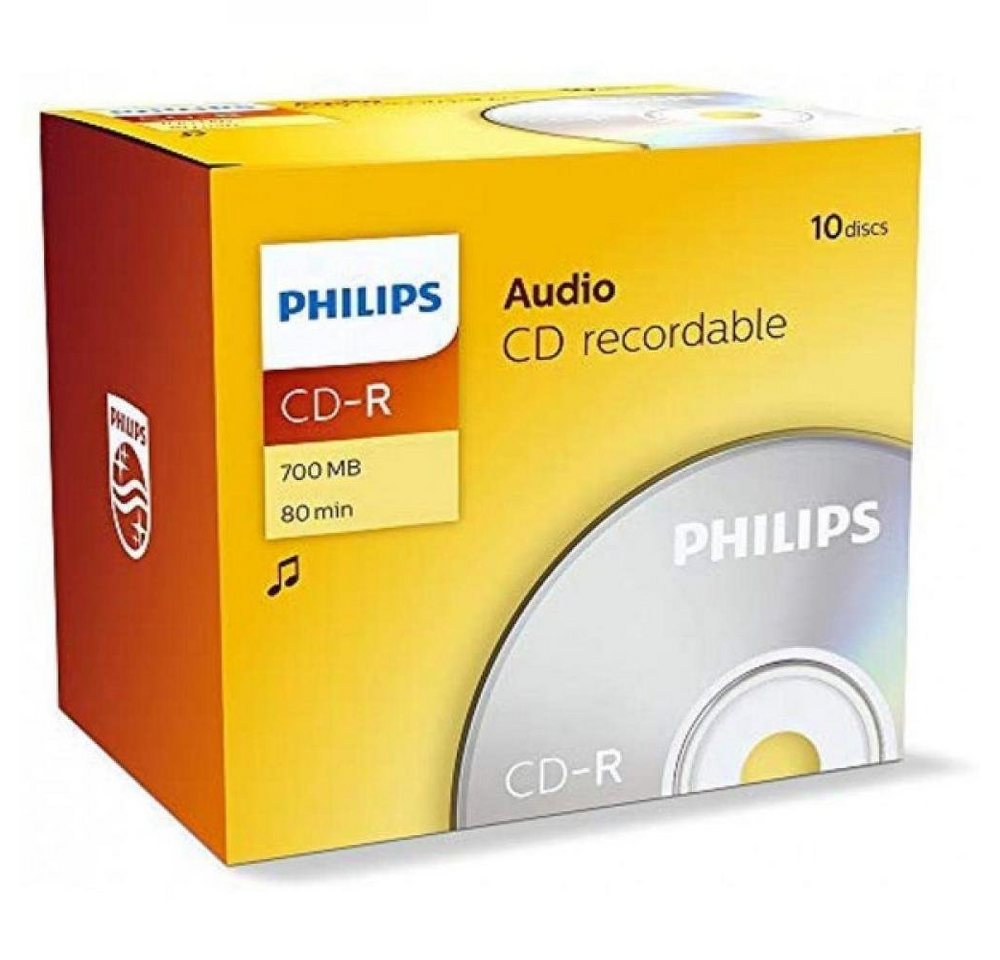 Philips CD-Rohling Audio CD-R 80 Min/700 MB Philips in Jewelbox 10 Stück von Philips