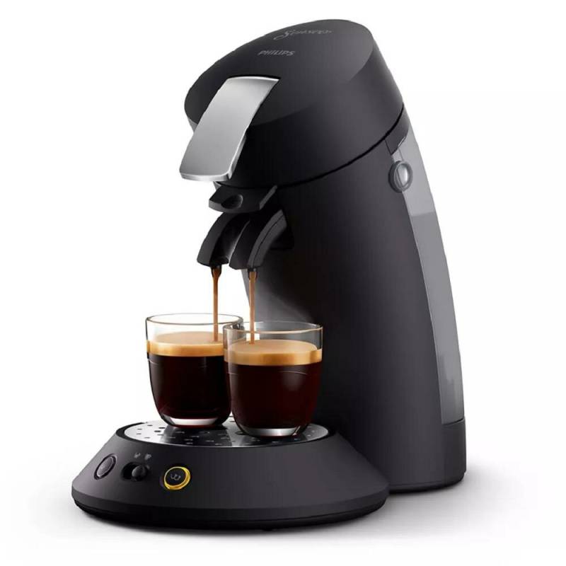 Philips CSA220/60 Original Plus Premium Padmaschine (2 Tassen gleichzeitig, Kaffeestärkewahl, 0,7 L Wassertank, Kaffee Boost Technologie, schwarz) von Philips