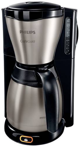 Philips Café Gaia HD7548/20 Kaffeemaschine Schwarz, Edelstahl Fassungsvermögen Tassen=15 Isolierka von Philips