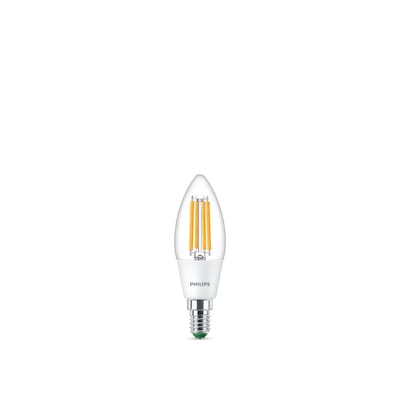 Philips Classic LED Lampe mit 40W, E14 Sockel, Klar, Warmwhite (2700K) von Philips