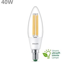 Philips Classic LED Lampe mit 40W, E14 Sockel, Klar, Warmwhite (2700K) von Philips