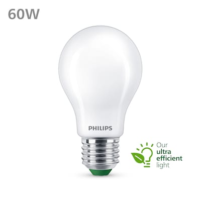 Philips Classic LED Lampe mit 60W, E27 Sockel, Matt, Warmwhite (2700K) von Philips