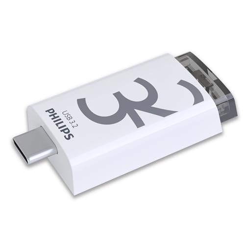 Philips Click Edition USB-C Anschluss USB 3.2 Gen 1 USB-Flash-Laufwerk USB-Stick 32 GB für PC, Laptop, Smartphone, Tablet mit USB-C-Anschluss, Lesegeschwindigkeit bis zu 120 MB/s von Philips