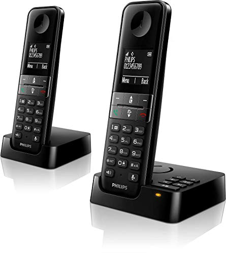 Philips D4752B/01 DECT Schnurlostelefon mit Anrufbeantworter, 2 Mobilteile von Philips