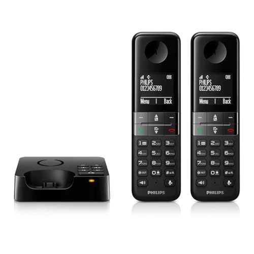Philips D4752B/01 DECT Schnurlostelefon mit Anrufbeantworter, 2 Mobilteile von Philips